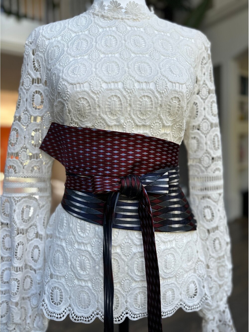 Upcycled Silk Obi Wrap Belt | Corset Waist Belt | OOAK | OS |